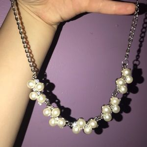 Pearl and diamond necklace